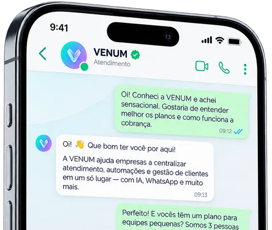 Conversa da Venum no celular, com o mesmo número de sempre
